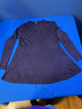 Style & Co Deep Purple Ribbed Knit Tunic Sweater Size XL